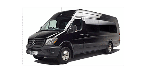 Book a private charter shuttle service with Banff On Demand (luxury Mercedes Sprinter van). This is an executive transfer from Calgary to Banff and Lake Louise.