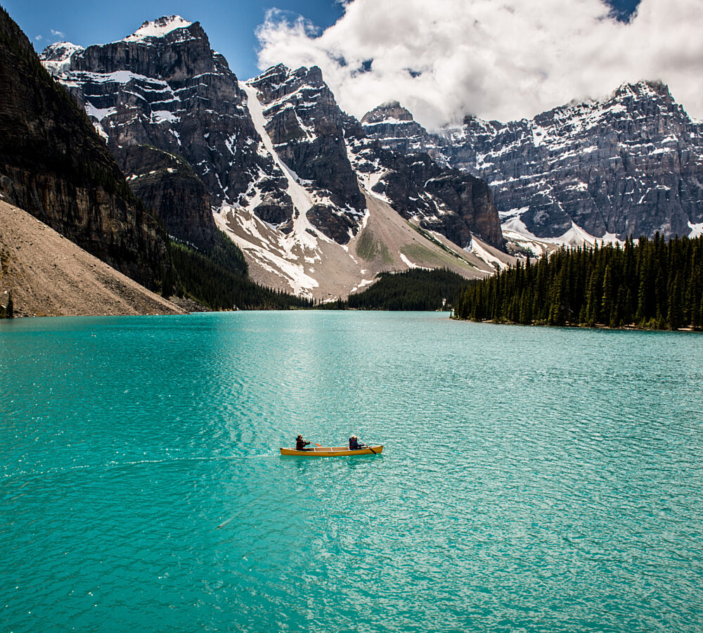 Canoers on Moraine Lake